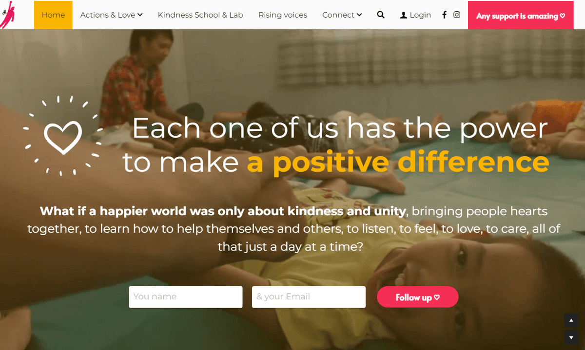 Imagen tomada del sitio web de un usuario de Strikingly