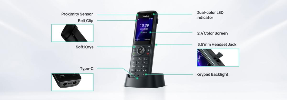Yealink AX83H Wi-Fi Handset 無線IP話機