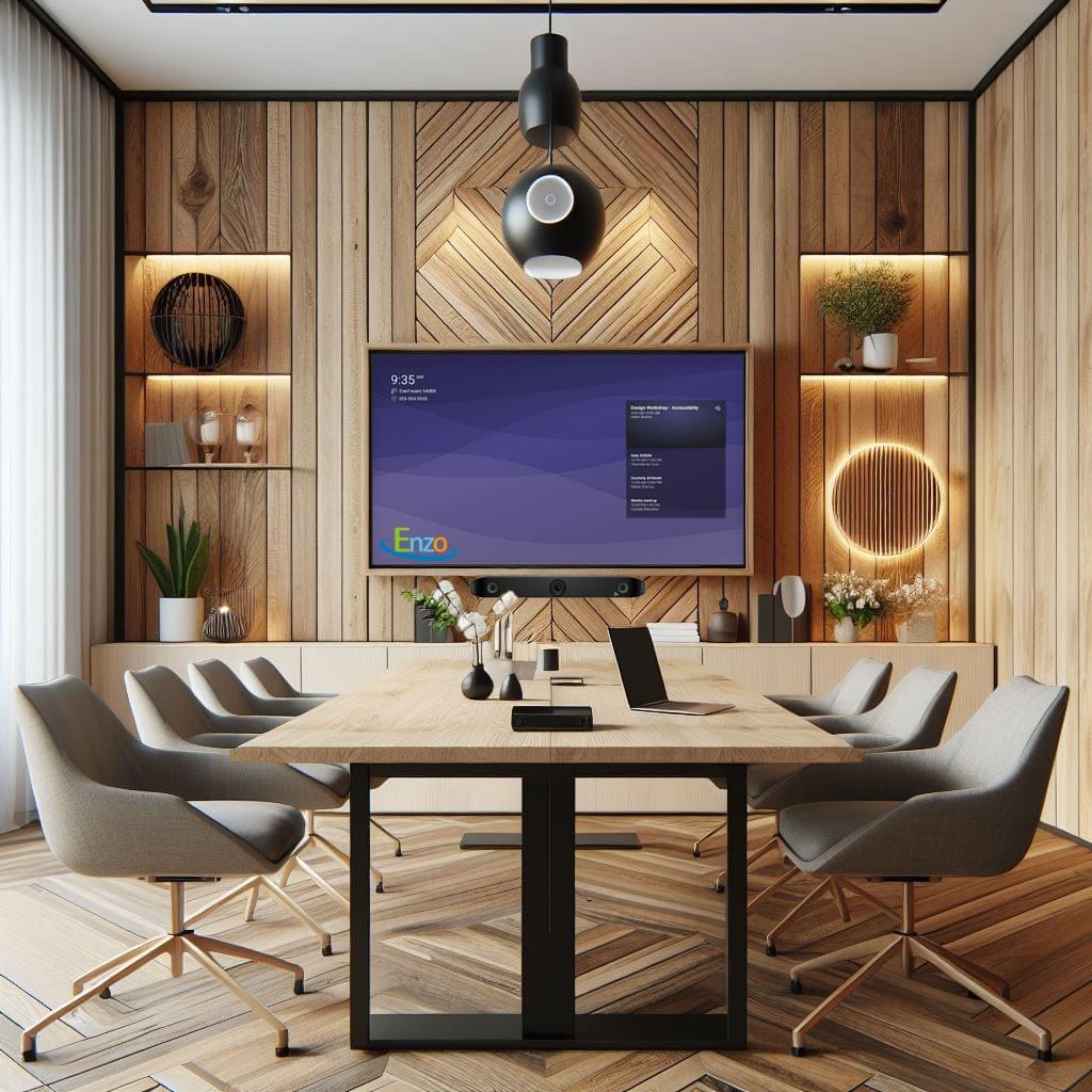 恩左科技-商業會議室設計專案、搭配Samsung商用顯示器、Poly studio x52、teams room