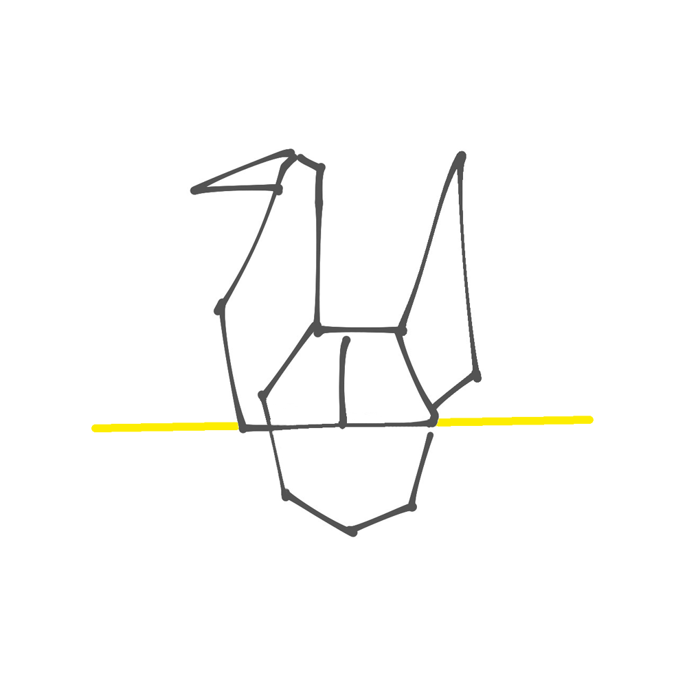 Light Package: hand-drawn paper crane