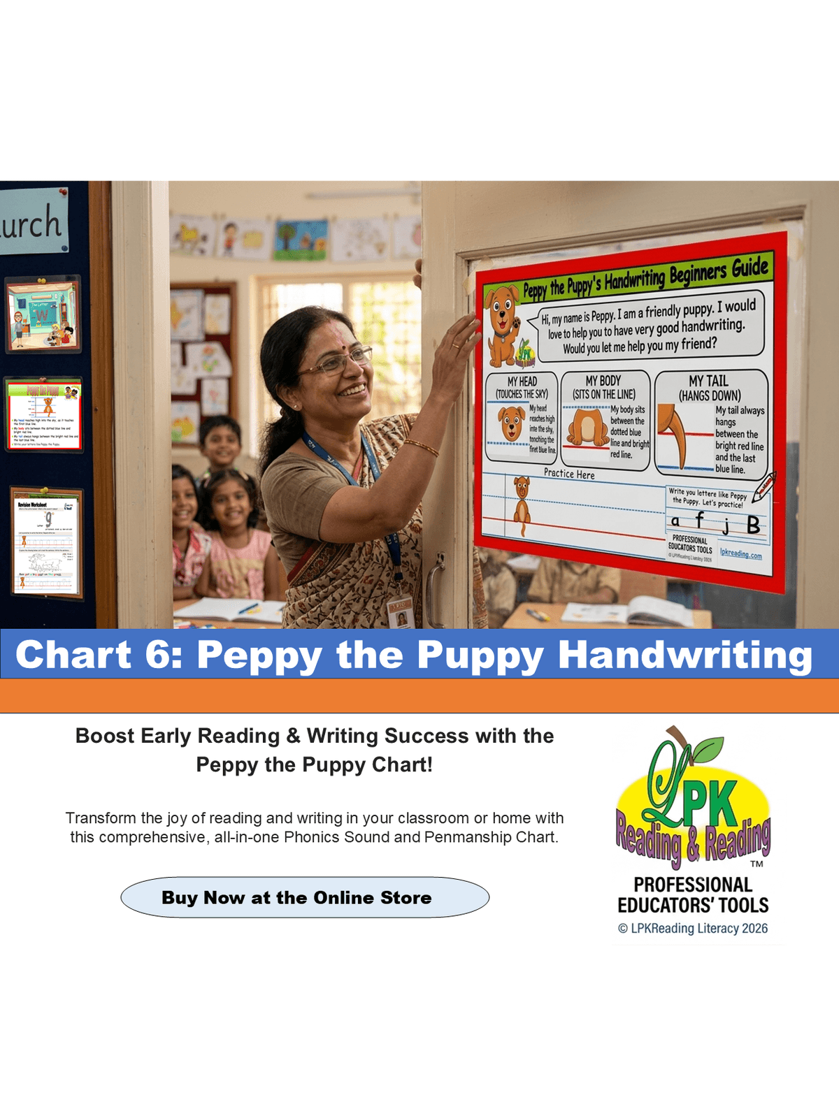 Peppy the Puppy Handwriting Beginners Guide Chart