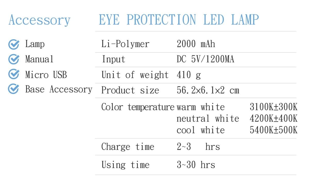 (LED-888S) Eye Protection LED Lamp
