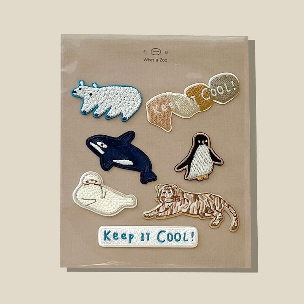 勺日-What a zoo!Keep it cool!刺繡雙用貼