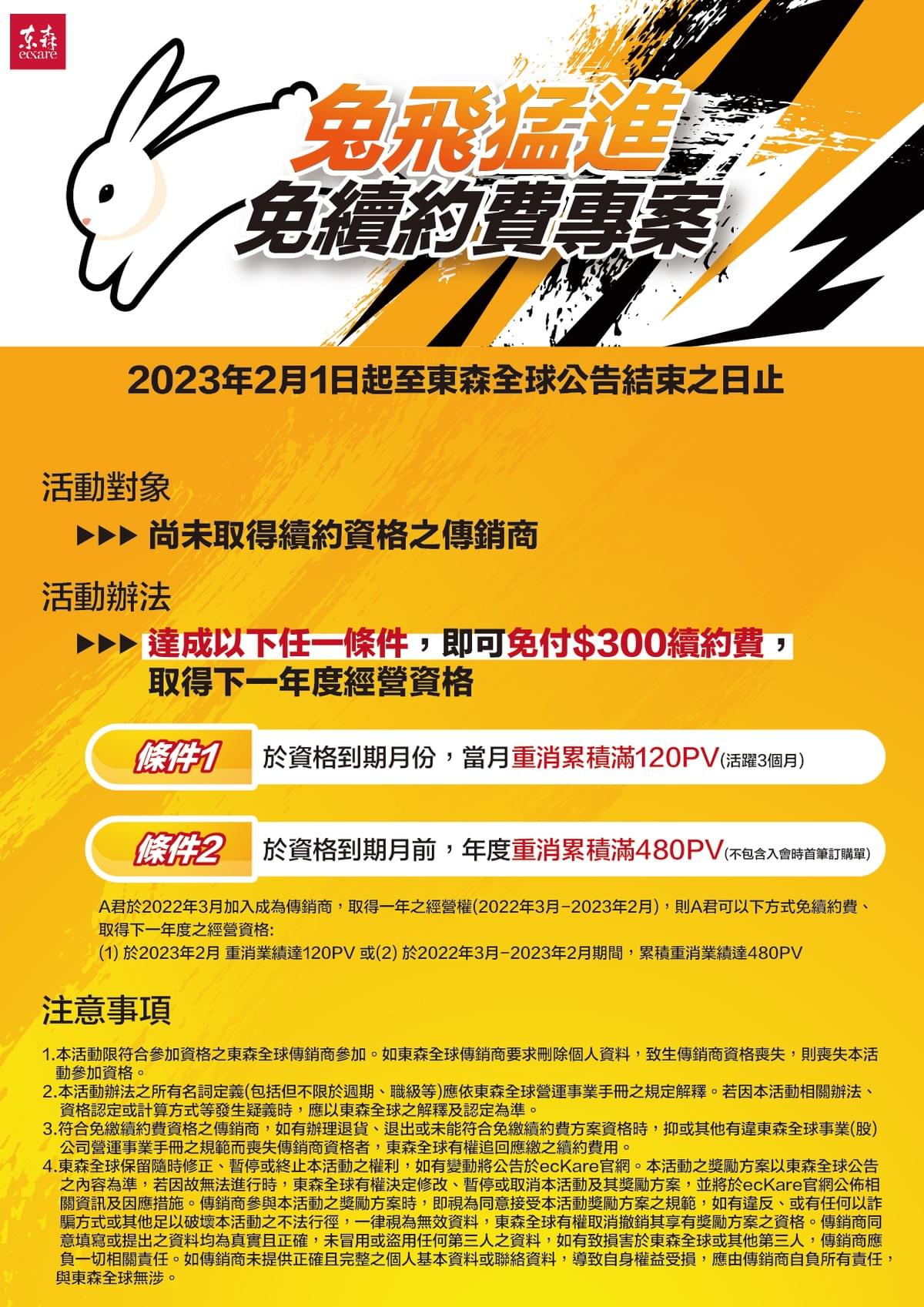 ecKare 兔飛猛進 免續約費專案