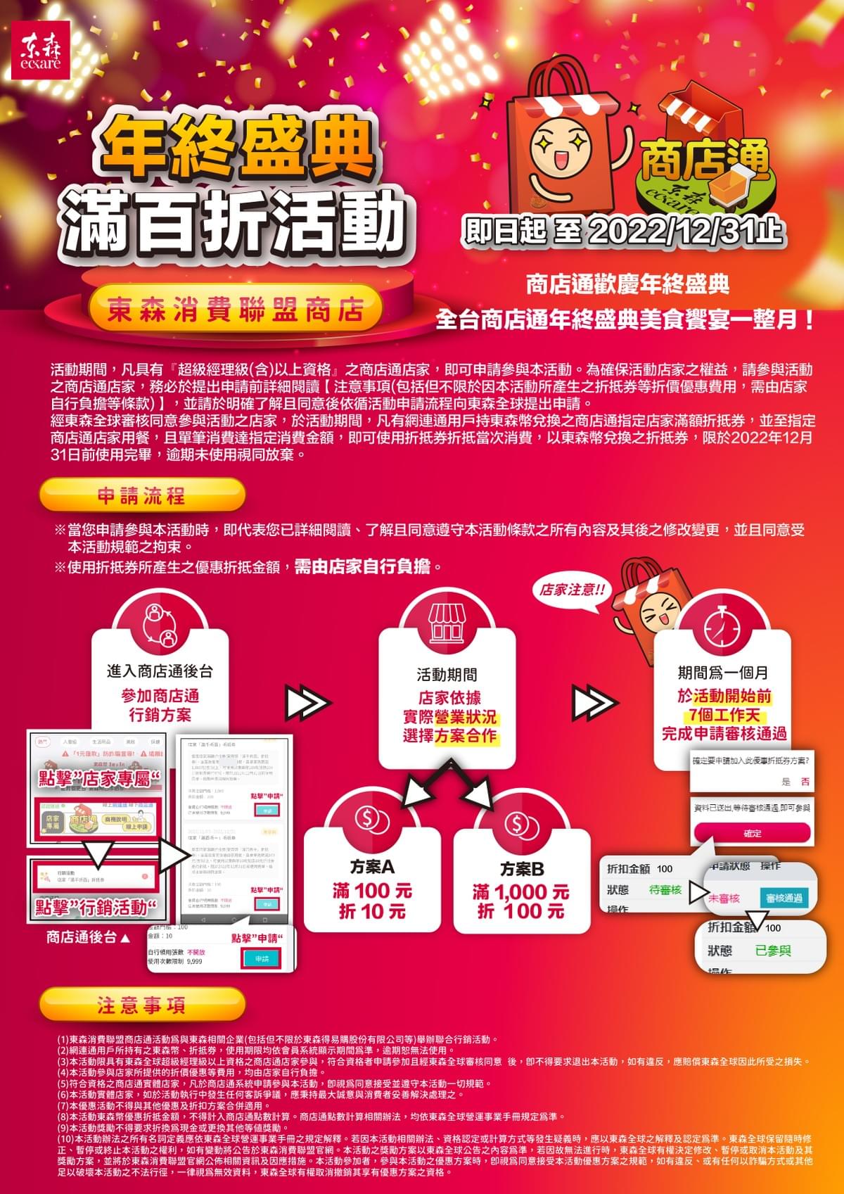 ecKare 東森消費聯盟年終盛典 滿百折活動