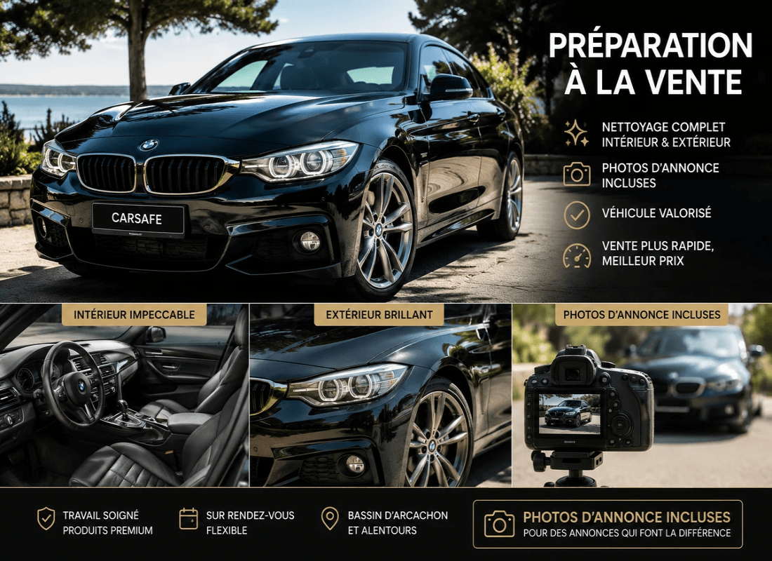 Préparation esthétique automobile avant vente à Lège-Cap-Ferret