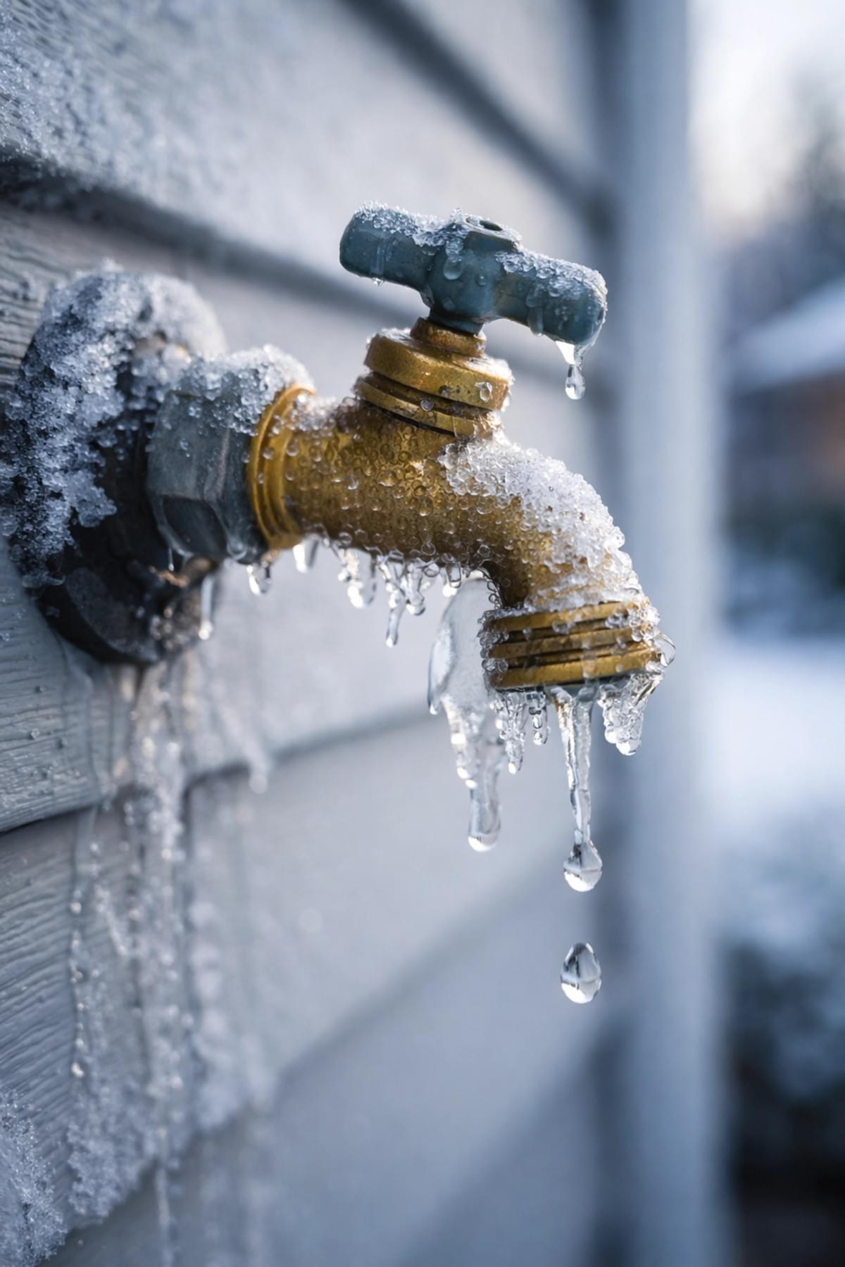 frozen water faucet in texas