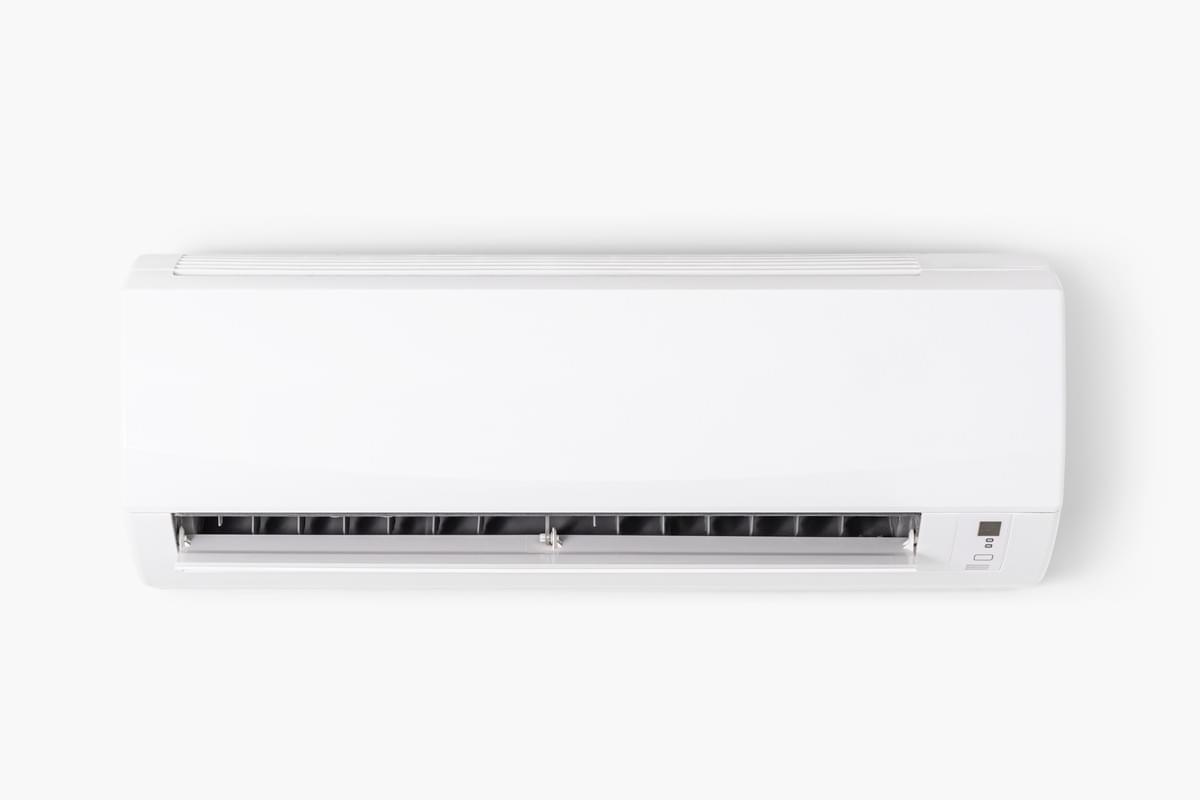 mini-split for air conditioning on a white wall