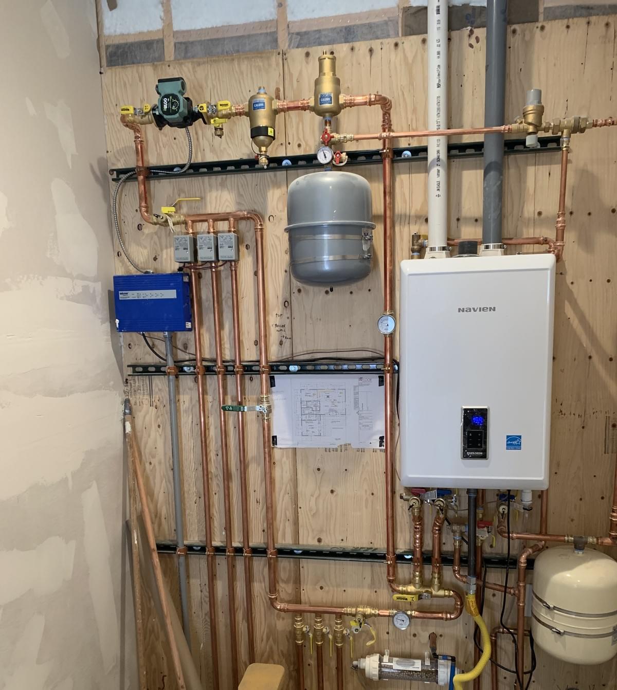 Control panel and on demand boiler for readiant heat.