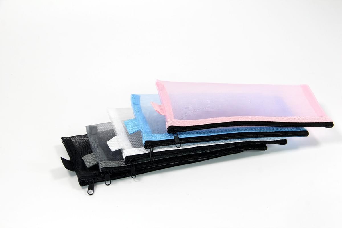 網紗收納袋 | 筆袋．支票袋．發票收納袋（平面單層拉鍊款）