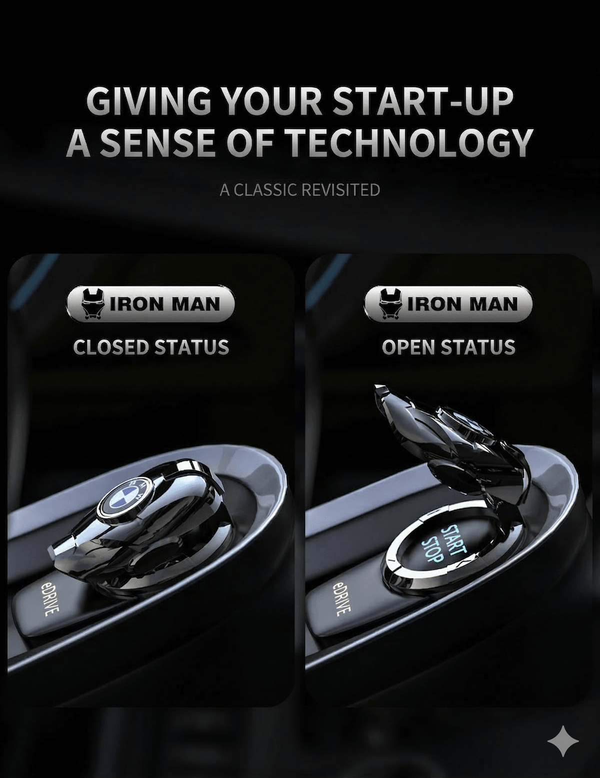 Ultimate Iron Man Push to Start Button Cover - Fit for Universal Vehicles