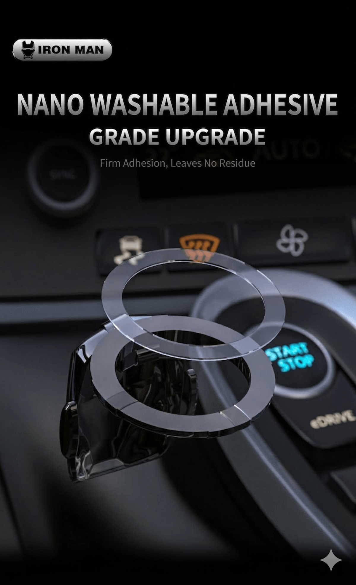 Ultimate Iron Man Push to Start Button Cover - Fit for Universal Vehicles