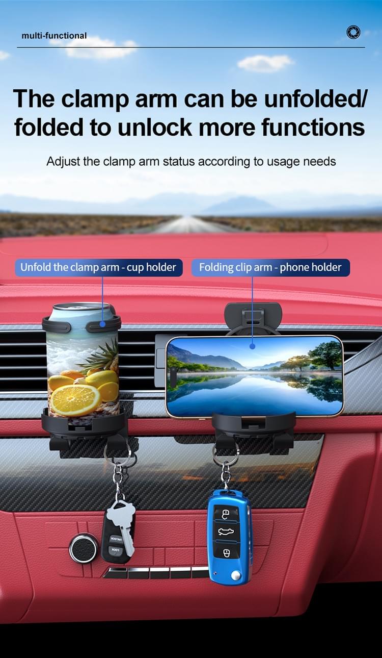 Ultimate 3-in-1 Car Vent Cup Holder