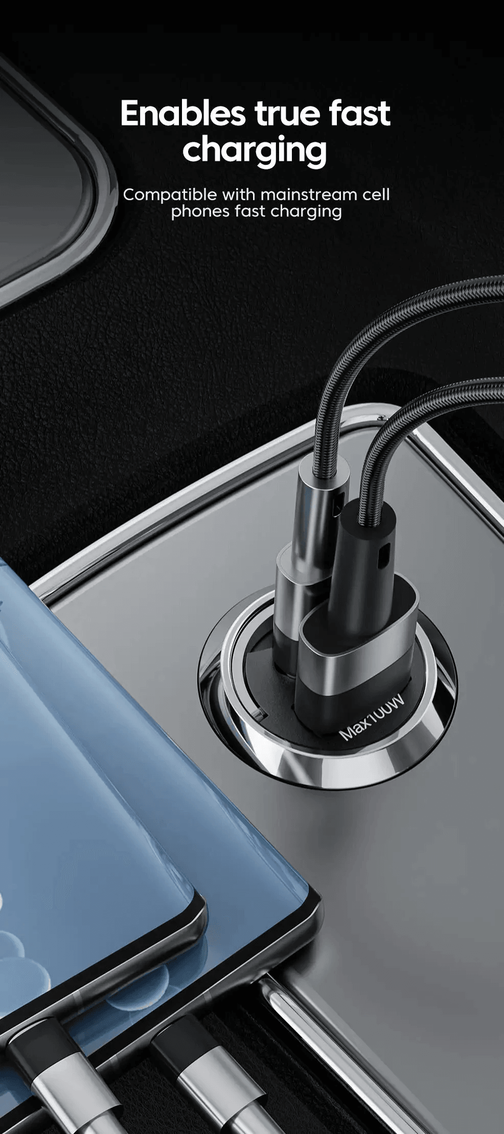 100W Super Fast Car Charger Adapter