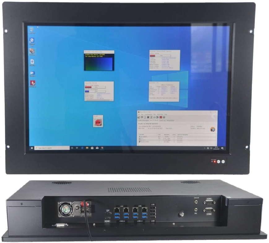 LCD : 8 to 65", Touch or Glass 250 to 1000 cd/m2 11th Gen to 4th Gen, i7, i5, i3 11G J6412, 7G 3965, 6G N3350   4x USB3, 2x LAN, 2x HDMI 1~4x COM, Audio 4~32GB DDR4 3200 RAM M.2 2280 Ultra Fast SSD AC90~264V or DC9~36V  MIL-STD-1275 Mil. Power 