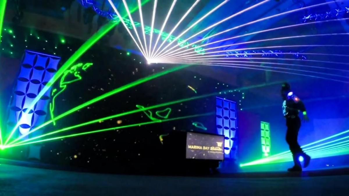 kiki tay illusionist with lights and laser Singapore