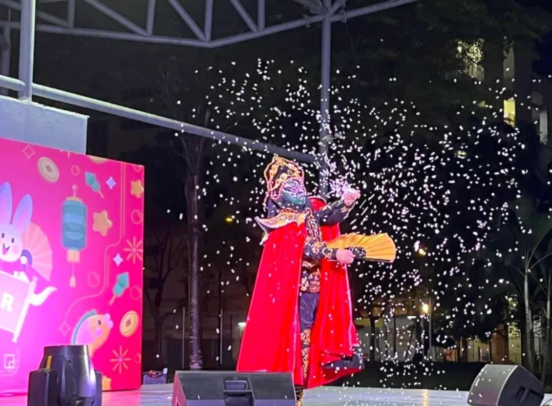Mask Changing Illusion act in Singapore