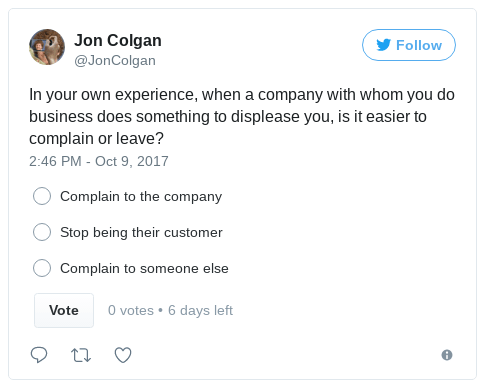 customer complaint poll