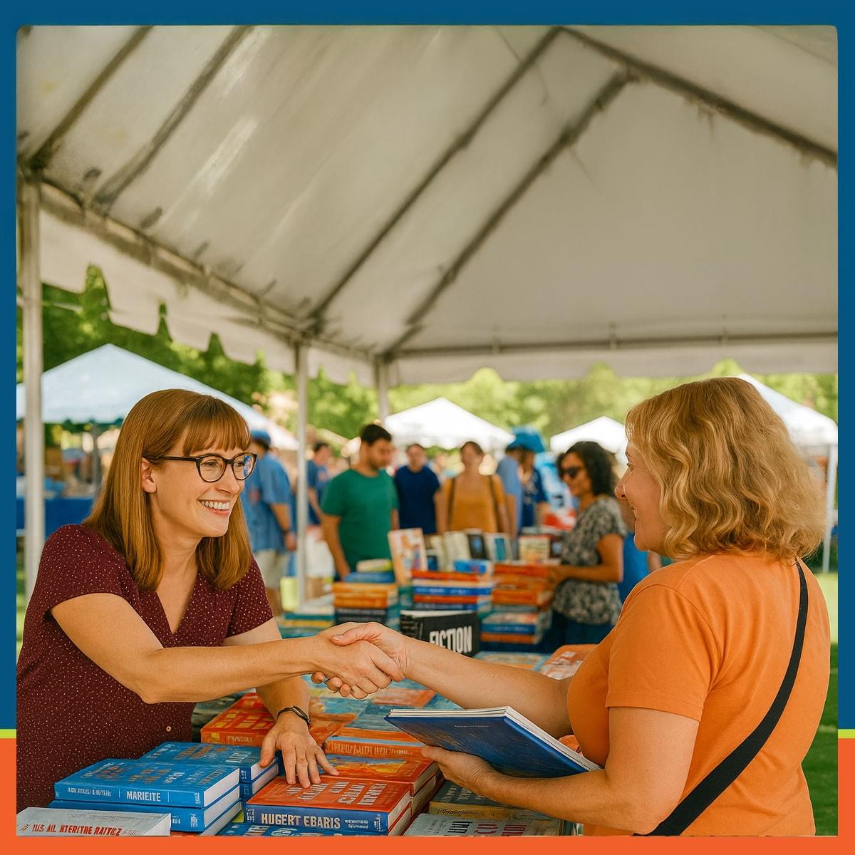 Authors signing books for readers at Scottsdale Book Festival
