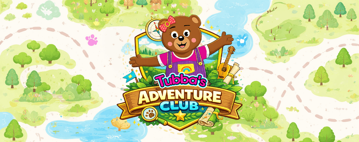 Tubba Bear welcoming friends, and families to Adventure Club.