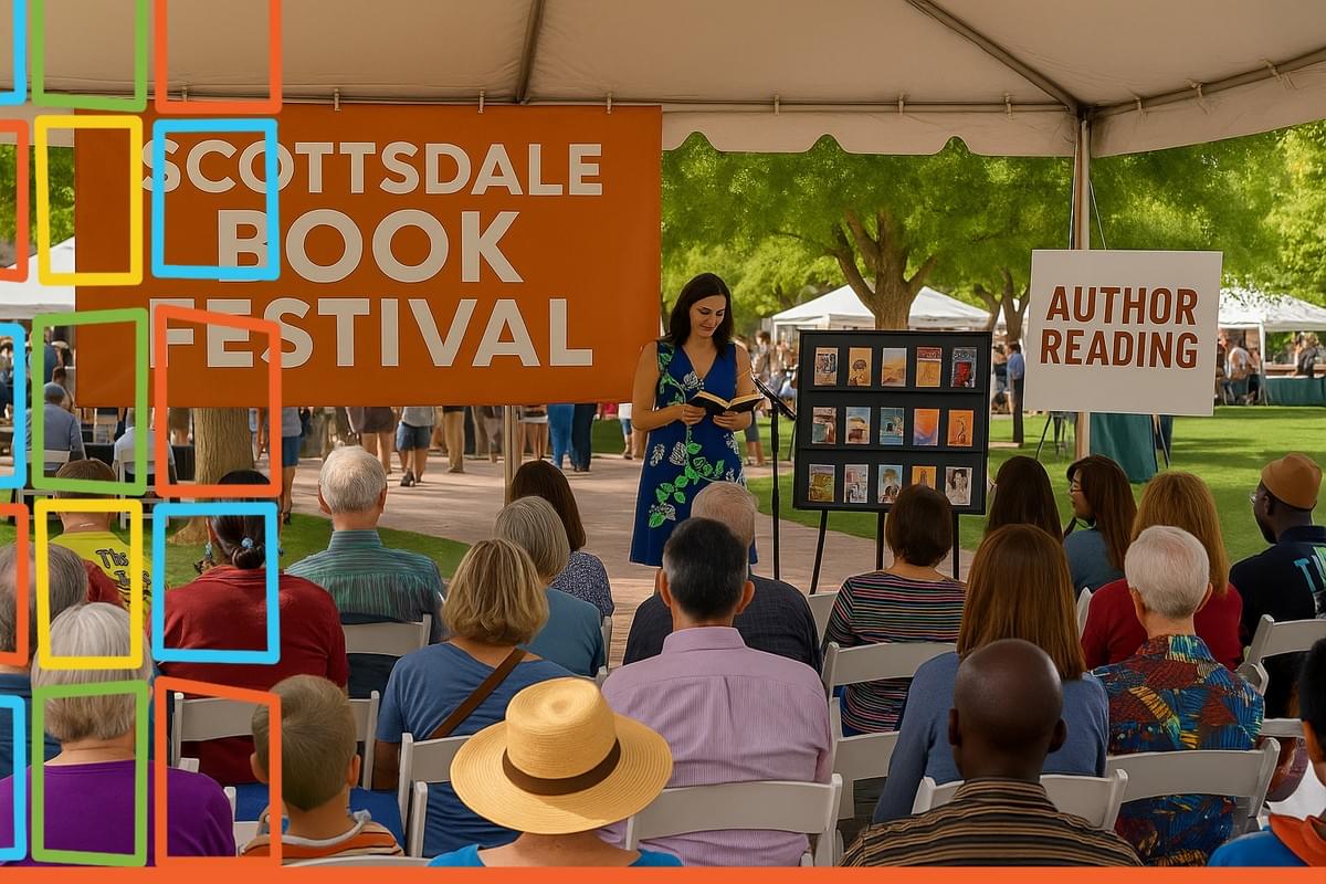 Festival goers walking around the Scottsdale Book Festival