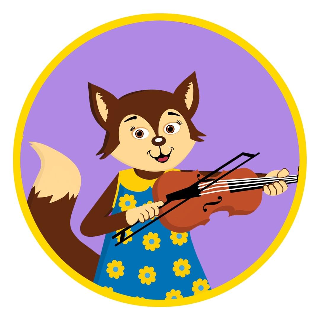 Fancy Fox smiling while playing her violin in Harmony Ridge