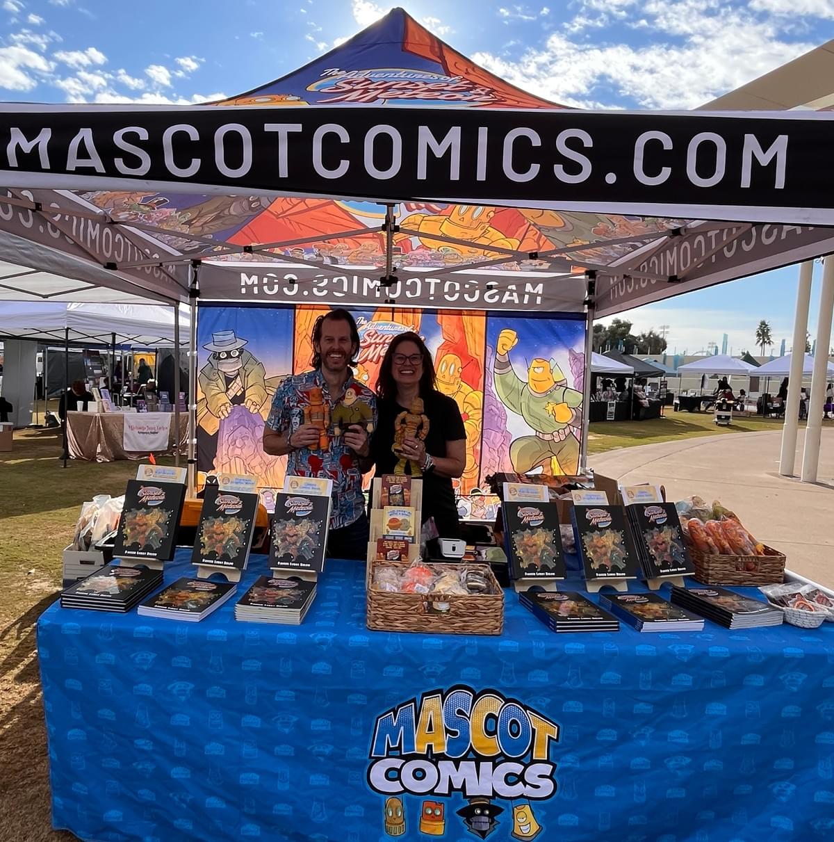Publishers and creators showcasing books at a Marketplace booth during the Scottsdale Book Festival. Publishers and creators showcasing books at a Marketplace booth during the Scottsdale Book Festival.