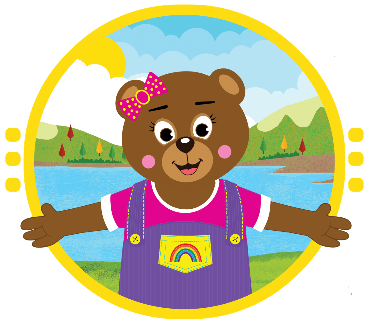Tubba Bear character with arms wide open welcoming friends to the Tubba and Friends website