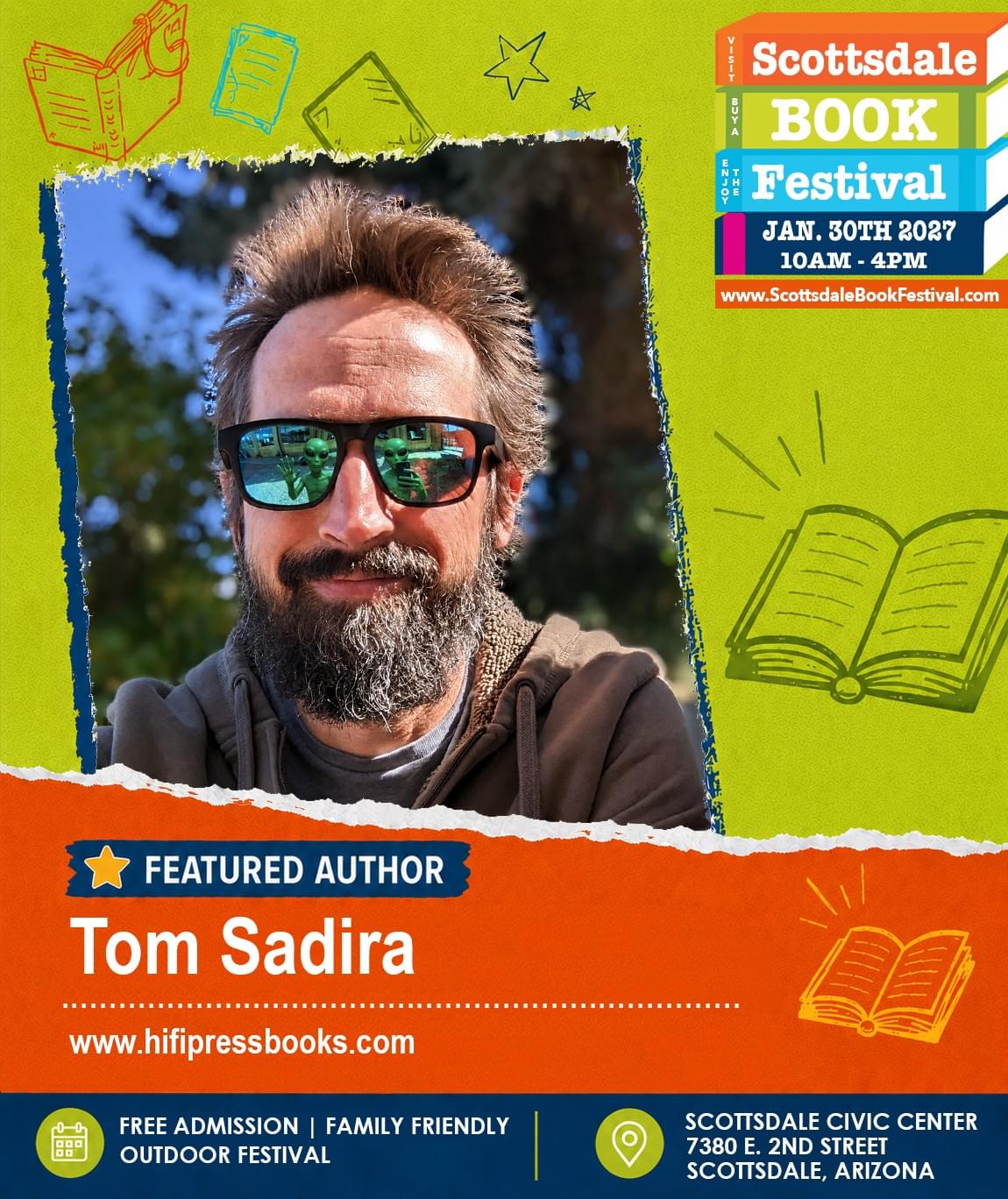 Tom Sadira, featured author appearing at Scottsdale Book Festival 2027 in Scottsdale, Arizona.