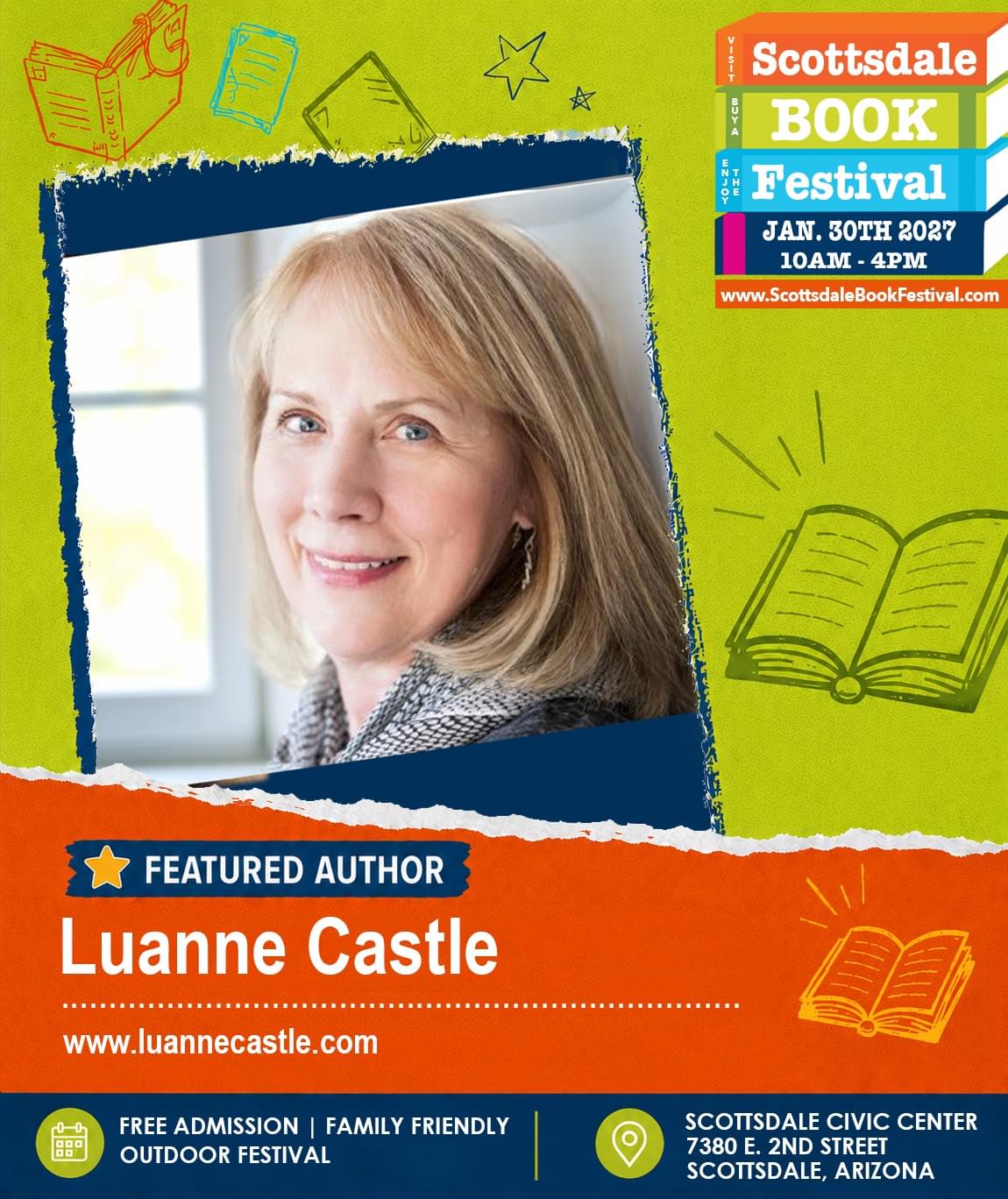 Luanne Castle, featured author appearing at Scottsdale Book Festival 2027 in Scottsdale, Arizona.