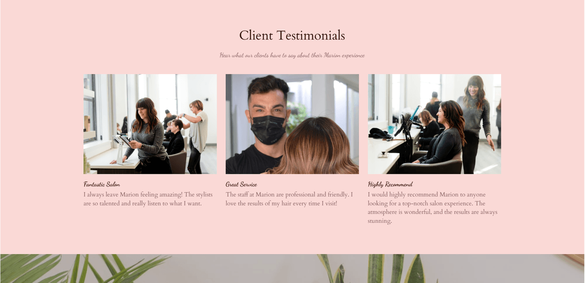 Client testimonials enhancing portfolio website client conversion