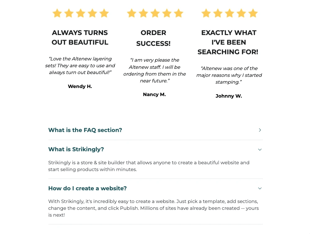FAQ section improvements through interactive toggle design