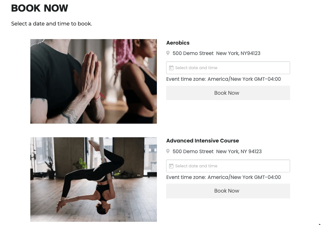 online service booking flow showcasing clear pricing options