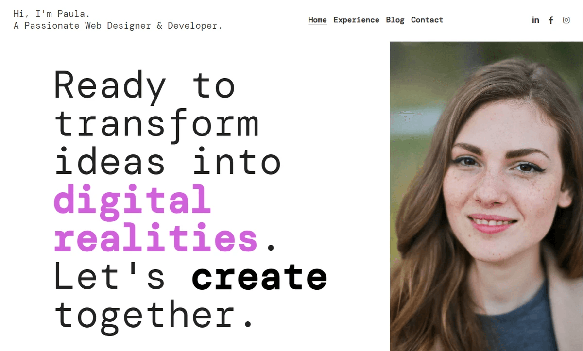 freelance portfolio layout showcasing engaging project descriptions