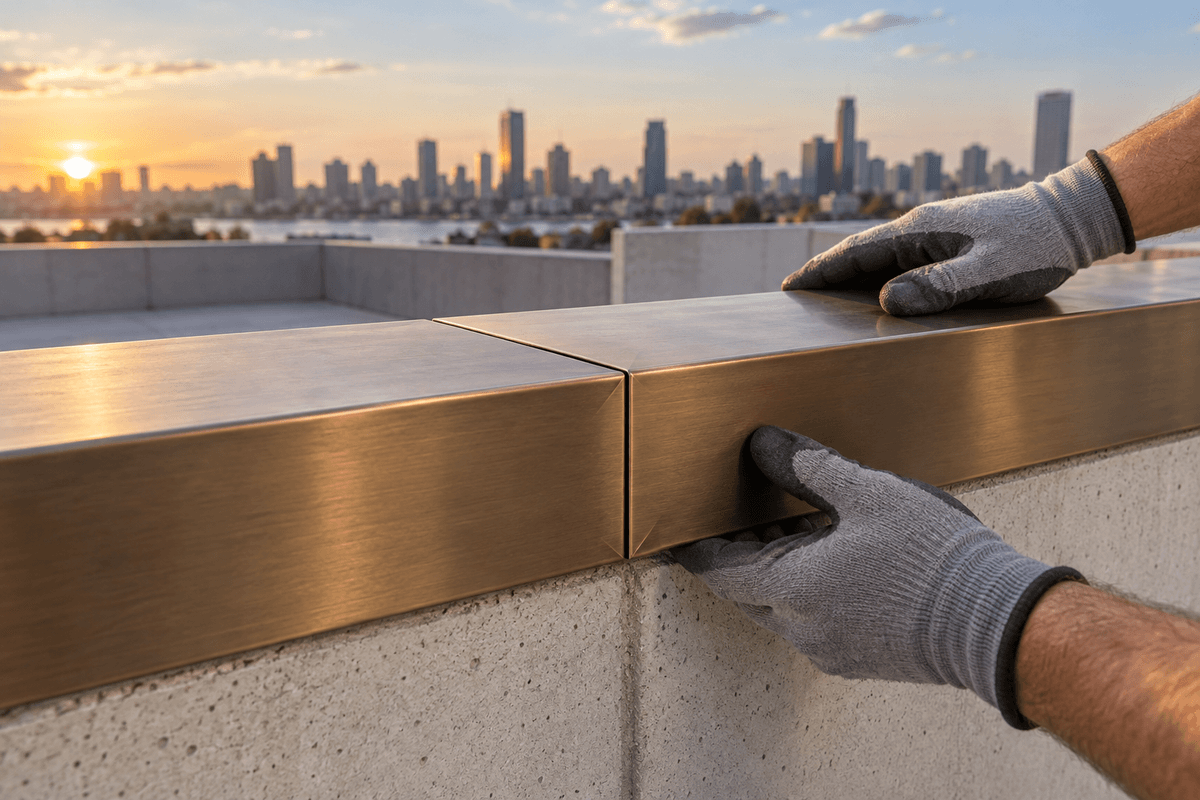  Long white fascia inspected along a roof edge