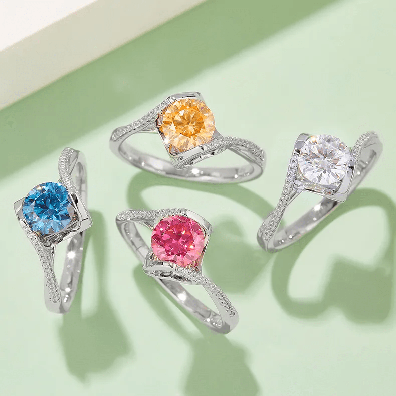 Stunning Pink Moissanite Rings