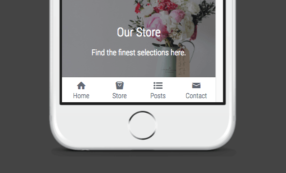 Strikingly mobile action menu offering a prominent call button