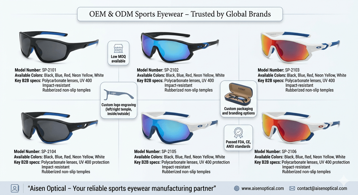 sports eyewear brands showcased by Aisen Optical