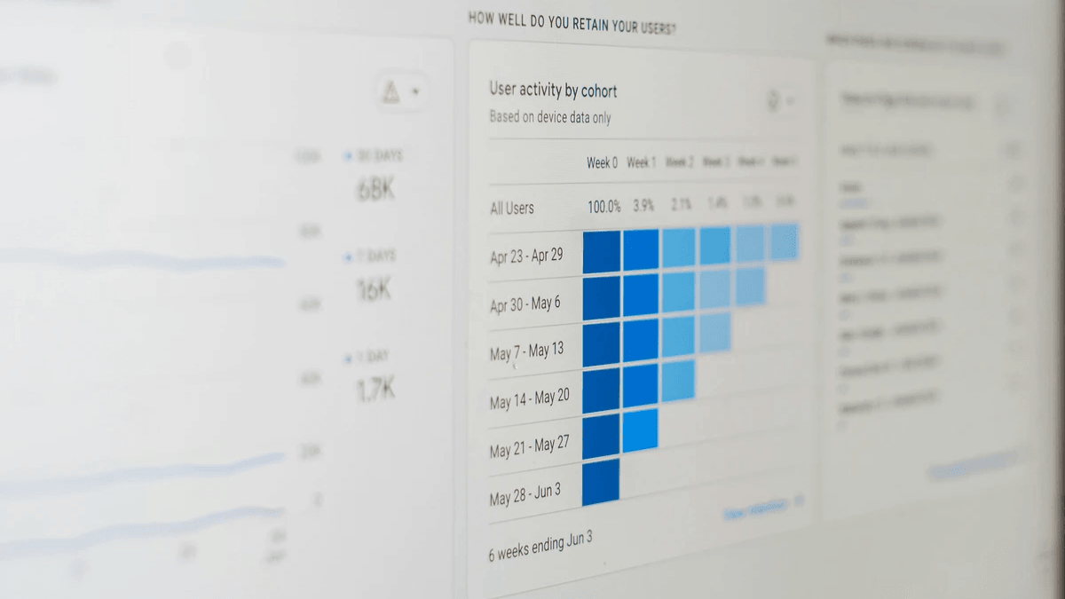 Marketer reviewing conversion test notes and campaign page performance on a laptop
