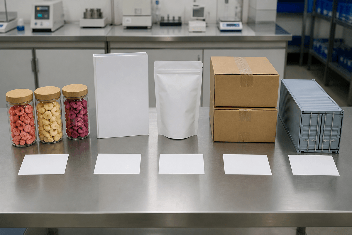 production quality release and freight milestones for a freeze-dried fruit order