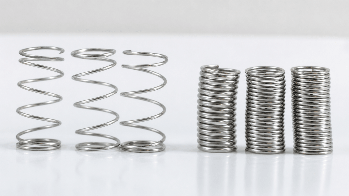 Superelastic Nitinol open and closed coil springs