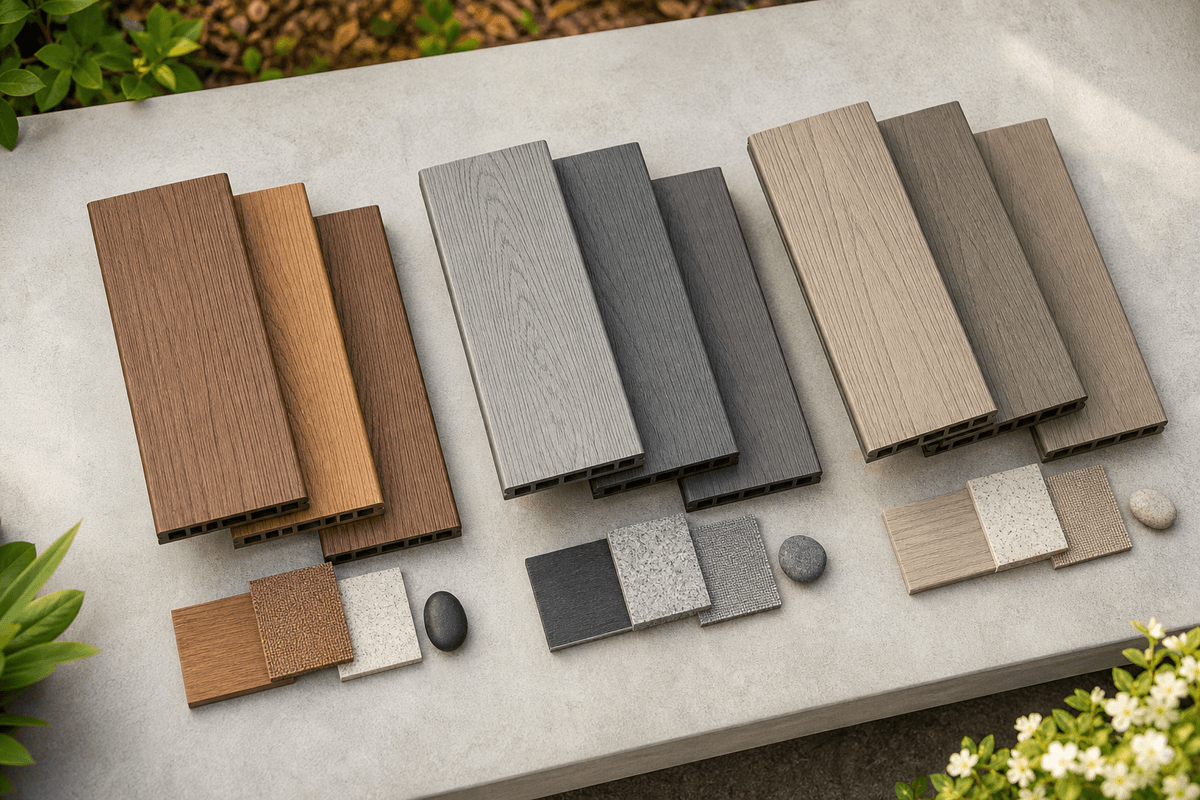 Warm cool and neutral composite decking color groups