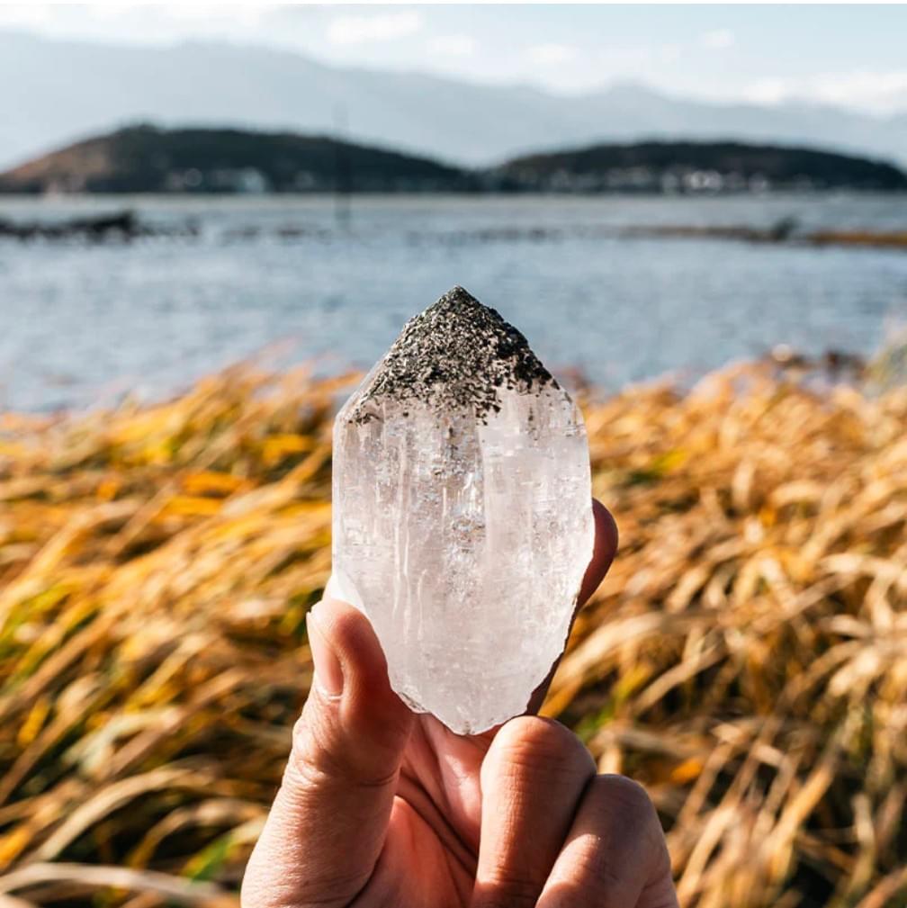 himalayan nirvana quartz cluster displaying vibrant energy