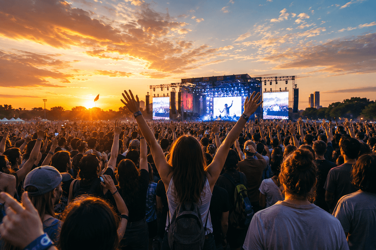 A diverse fan community gathering together outdoors to celebrate a shared passion