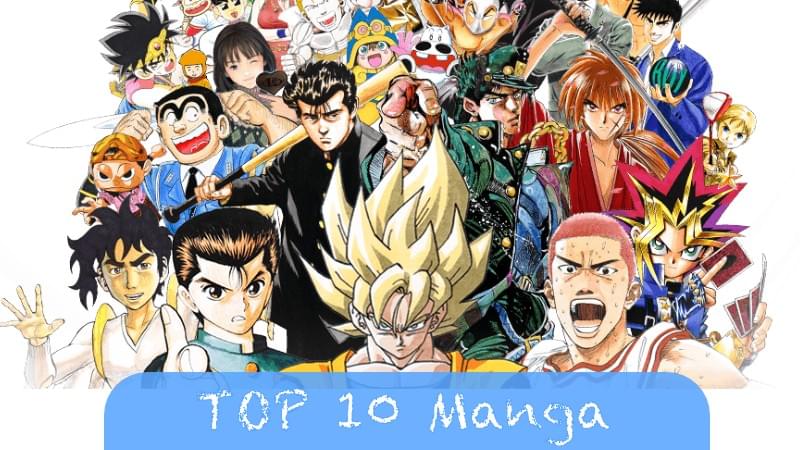 Manga recommendation cover featuring a selection of illustrated characters.