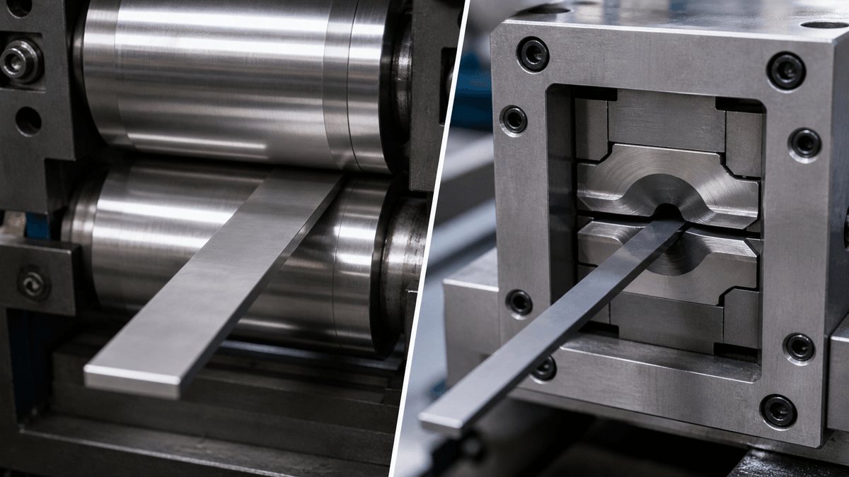 Nitinol flat wire rolled and drawn route comparison