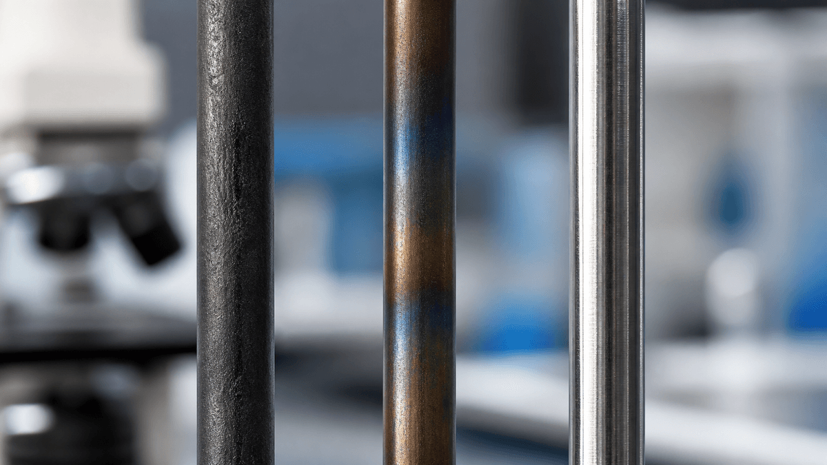 Black oxide, light oxide, and polished medical nitinol wire surfaces