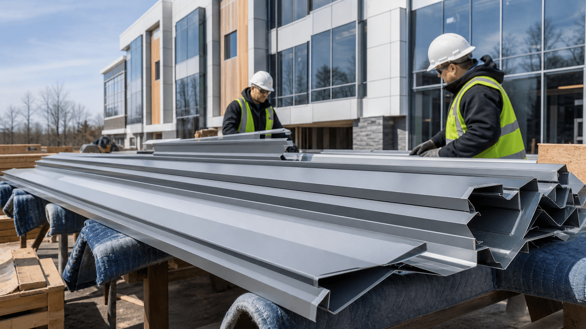 Roofing trim set arranged by roof location
