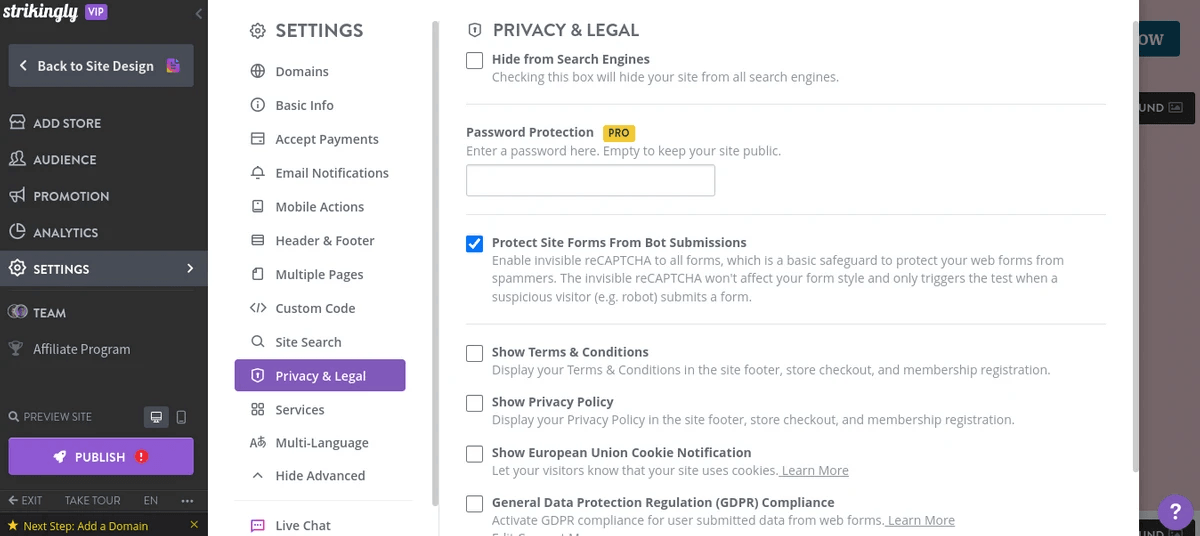 ecommerce trust and safety page highlights importance of privacy policies