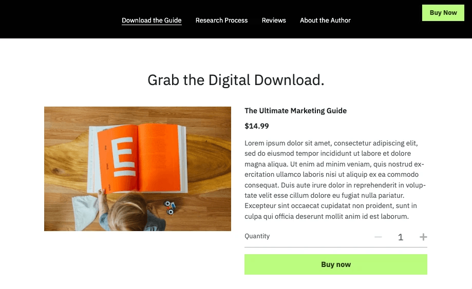 press page structure showing downloadable assets